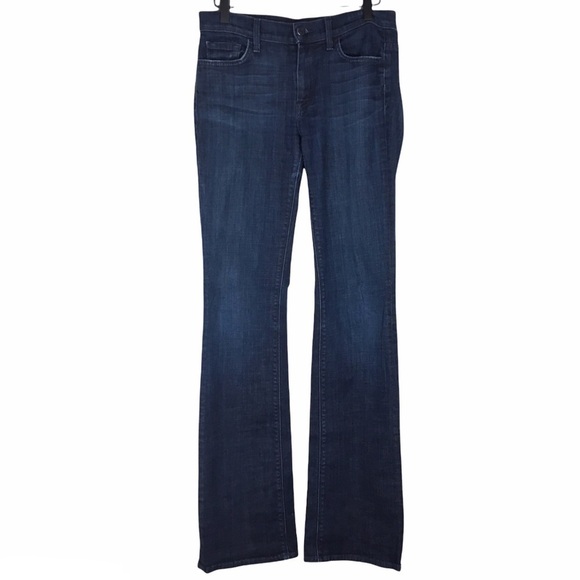 7 FOR ALL MANKIND Jeans Mid Rise Bootcut Dark Wash Stretch Denim Long Size 28 - Picture 12 of 12